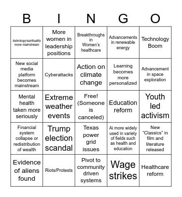 2025 bingo Card