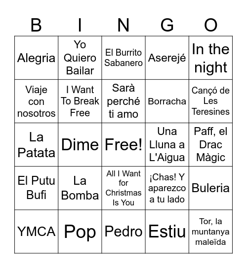 Cap d'any a ca la Iaia! Bingo Card