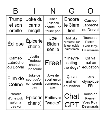 Byebye 2024 Bingo Card