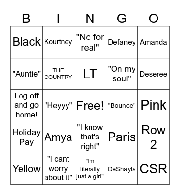 Getting to know The Country Bingo Card