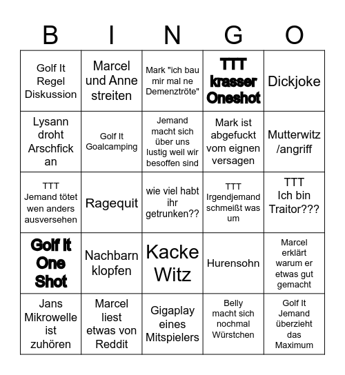 Saufbingo Card