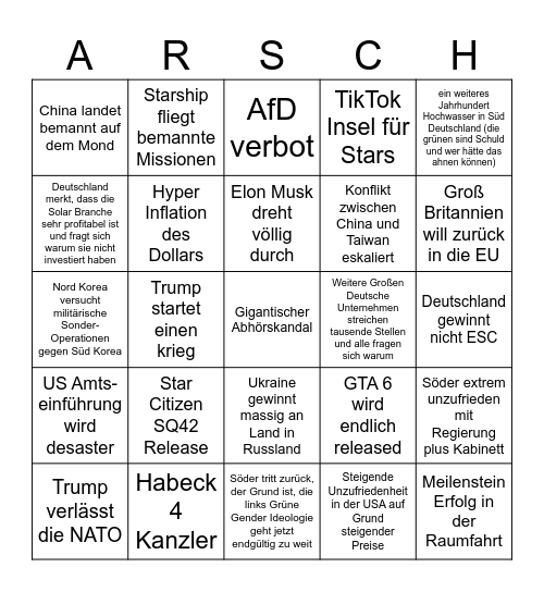 2025 Bingo Card