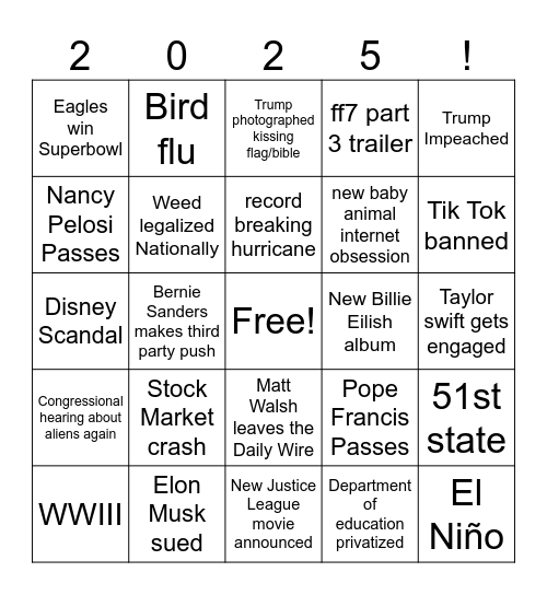2025 Bingo Card