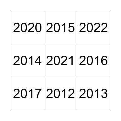 2011-2023 Bingo Card