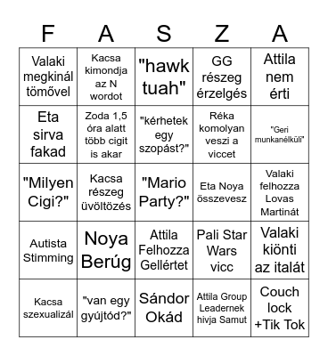 Újév Bingó Bingo Card