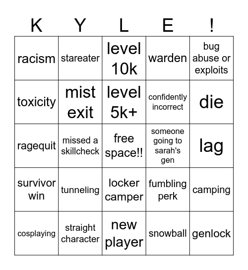 daybreak bingo Card