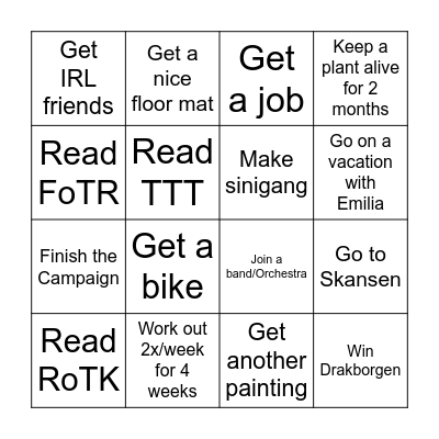 2025 Bingo Resolutions Bingo Card