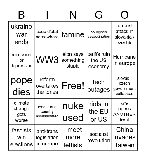 2025 Bingo Card