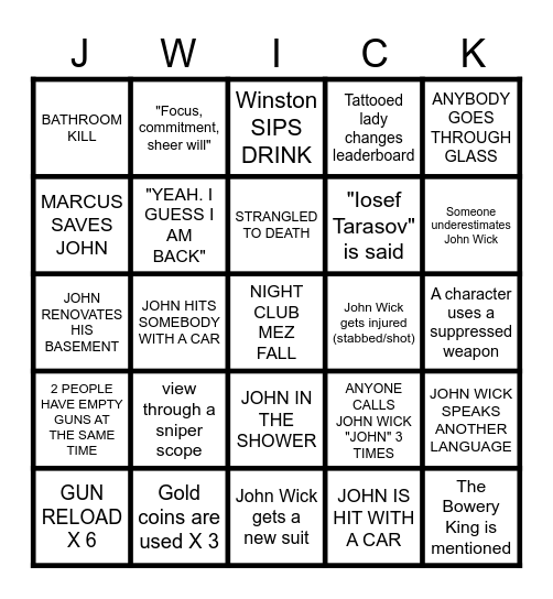 THE WICKENING 2024 MOVIE 1 Bingo Card