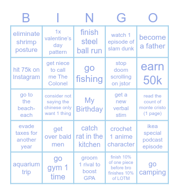 2025 Bingo Card