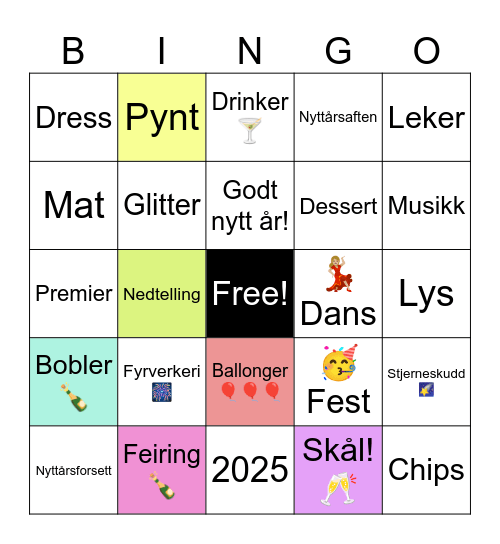 Nyttårs bingo Card