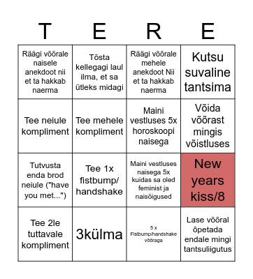 Hei Bingo Card