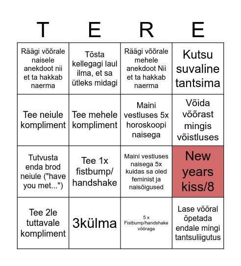 Hei Bingo Card