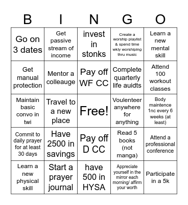 2025 Bingo Card