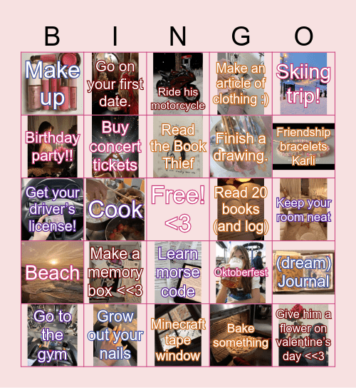 2025 resolutions Bingo Card