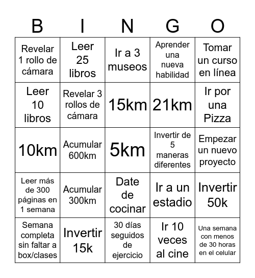 Bingo 2025 Bingo Card