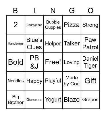 Test Bingo Card