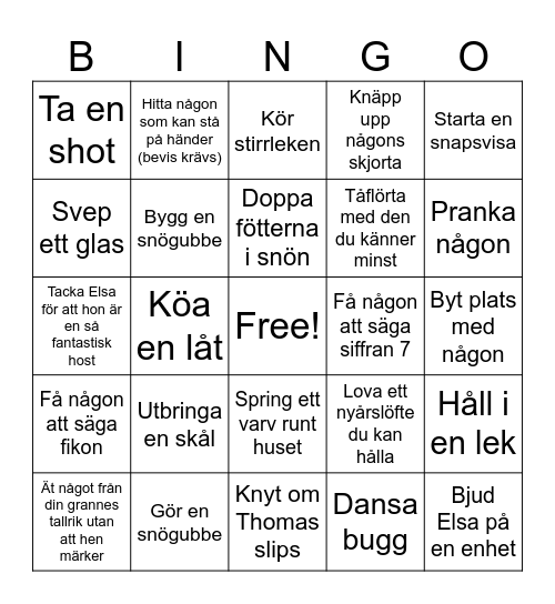 Nyårsbingo Card