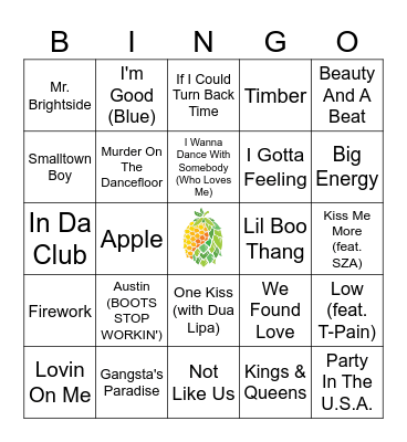 New Years Eve 2024 Bingo Card