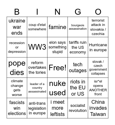 2025 Bingo Card