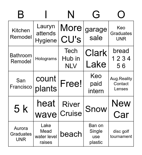 2025 Bingo Card