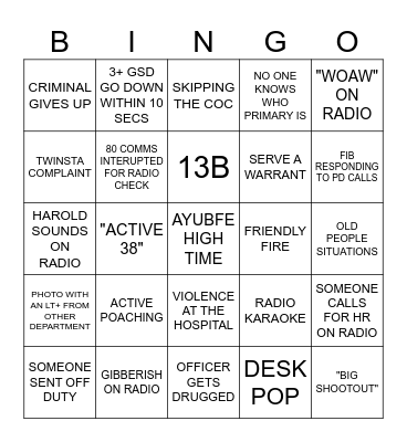 PD Hydration Bingo Card