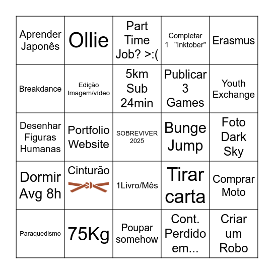 2025 BINGO Card
