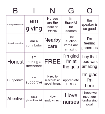 Rural Healthcare Bingo Card