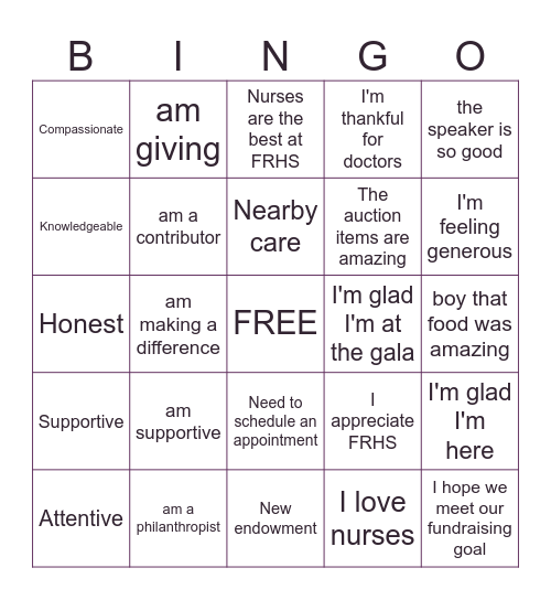 Rural Healthcare Bingo Card