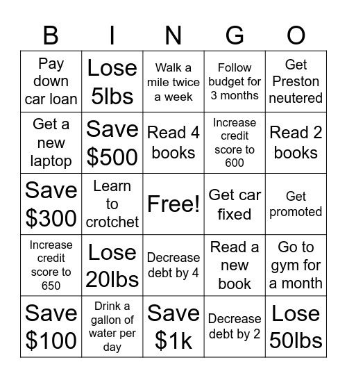 2025 Bingo Card