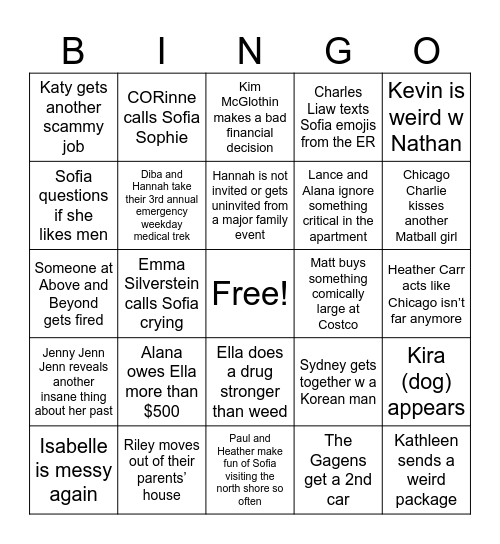 Hannah - 2025 Bingo Board Bingo Card