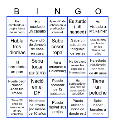 Buen Viaje Bingo Card