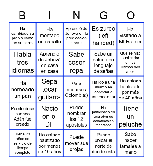 Buen Viaje Bingo Card