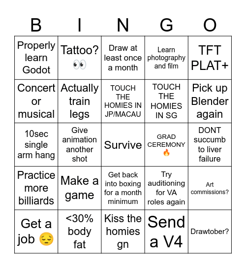 2025 Bingo Sheet Bingo Card