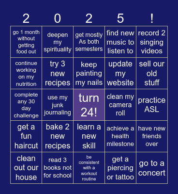 shelby’s 2025 bingo! Bingo Card