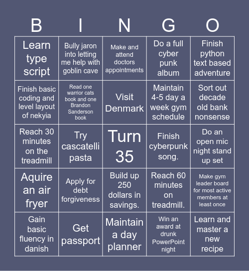 SNAILS NEW YEARS BINGO Card