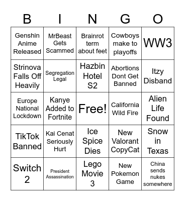 2025 BINGO Card
