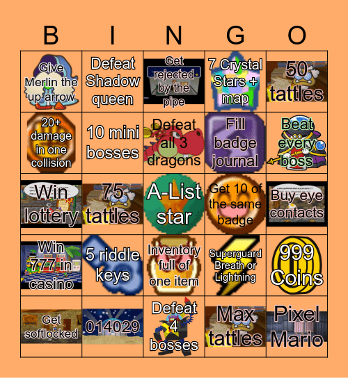 TTYD Randomizer Bingo Card
