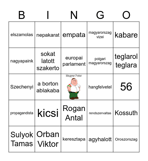 Ujevi beszed 2024 Bingo Card