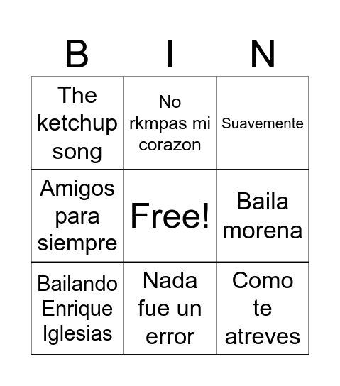 Bingoooooo Bingo Card