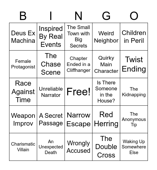 thriller-bingo-card