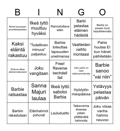 Barbibingo Card