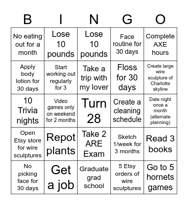 Marcial’s 2025 Bingo Card
