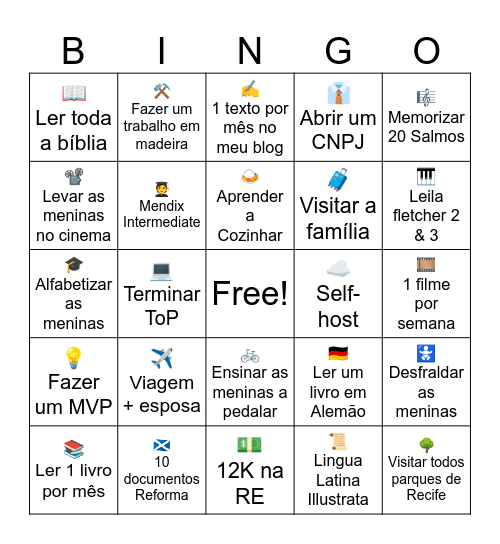 2025 Objectives Bingo Card