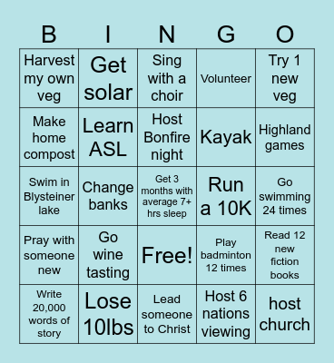 25 in ‘25 Bingo Card