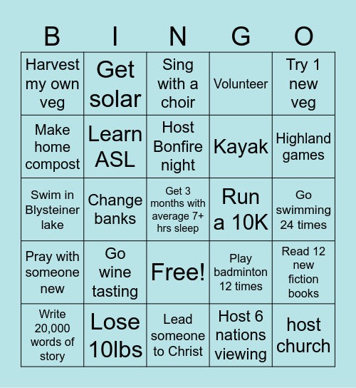 25 in ‘25 Bingo Card