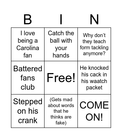 Scottish Games Bingo Card