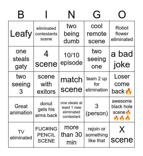 TPOT 15 Bingo Card