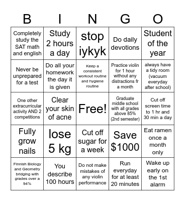 2025 bingo Card