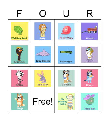 Bluey Bingo Card